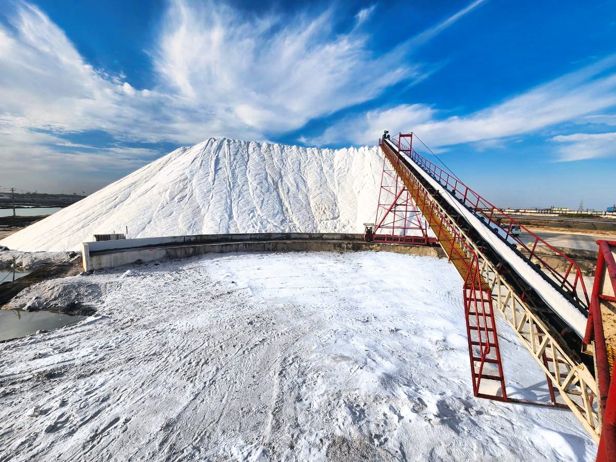 Salt stockpile at port